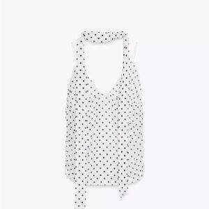 Zara Black and White Polka Dot Blouse